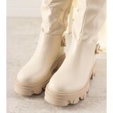 Gemre Beige ankle boots with chain Cognac | Shoptok.si