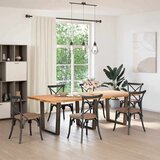  noge jedilne mize v-oblika 3 kosi naravno jeklo 80x(72-73,3) cm, (21828288) | Shoptok.si