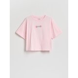 Reserved Ležerni t-shirt s printom - pastelnoružičasto | shoptok.hr