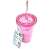  Čaša za vodu sa slamkom i poklopcem 500 ml roze ( 1043345 ) Cene
