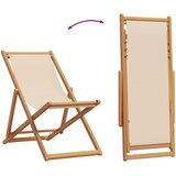  Sklopiva stolica za plažu bež od drva eukaliptusa i tkanine | shoptok.hr