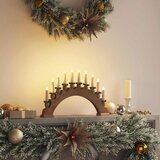  Božićni Svijećnjak s 10 LED Svijećama Smeđa 47 x 5 x 29 cm | shoptok.hr