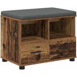  Klupa za hodnik s jastukom s policom Staro drvo 60 x 38 x 46 cm | shoptok.hr