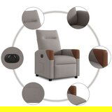  Električni naslonjač od tkanine smeđesivi | shoptok.hr