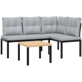  Set vrtnih klupa s jastucima 3 kom crni čelik obložen prahom | shoptok.hr
