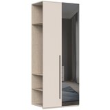 Jela Jagodina dodatni plakar sa ogledalom DP2-1OG/OP - kolekcija opera - bež tekstil/kašmir mat lak - 90x224x56cm