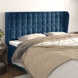 Vzglavje z ušesi temno modra 203x23x118/128 cm žamet Cene