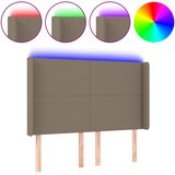  LED uzglavlje smeđesivo 147 x 16 x 118/128 cm od tkanine | Eponuda.com