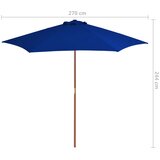  Vrtni suncobran s drvenim stupom 270 cm plavi | shoptok.hr