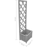  Rešetkasta sadilica 40 x 30 x 135 cm od masivne jelovine | shoptok.hr