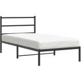  Metalni okvir za krevet s uzglavljem crni 100x200 cm | shoptok.hr