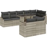  9 Delni Vrtni Kavč Set z Blazinami Svetlo Sivi Poli Ratan, (22092926) | Shoptok.si