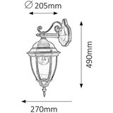 Rabalux toronto spoljna zidna lampa 100W staro zlatoIP44 | Eponuda.com