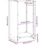  Stalak za drva crni 40x30x80 cm hladno valjani čelik | shoptok.hr