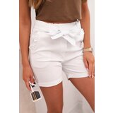 Kesi Włoski Women's shorts with bow and frills white | Shoptok.si