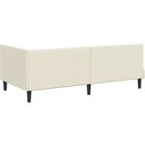 vidaXL Kotna postelja z vzglavjem krema 100 x 200 cm Žamet | Shoptok.si