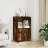 vidaXL Omarica na kolesih dimljeni hrast 55x40x91 cm inženirski les Cene