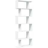 Pregrada regal za knjige 6 razina bijeli 70x24x193 cm drveni | Eponuda.com