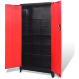  Ormar za Alat s 2 Vrata Čelični 90x40x180 cm Crno-Crveni | shoptok.hr