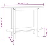  Konzolni stol sivi 110 x 40 x 80 cm od masivne borovine | shoptok.hr