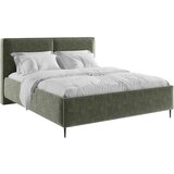 MID.YOU OBLAZINJENA POSTELJA 140 cm x 200 cm , les, tekstil, leseni material temno zelena | Shoptok.si