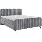 MID.YOU POSTELJA Z VZMETNICO 160 cm x 200 cm , les, tekstil, leseni material siva | Shoptok.si