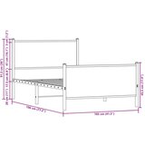vidaXL Metalni okvir kreveta s uzglavljem i podnožjem 100 x 190 cm | shoptok.hr