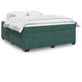 vidaXL Box spring postelja z vzmetnico temno zelena 180x200 cm žamet | Shoptok.si