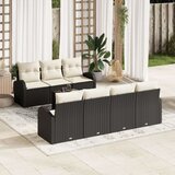  8-dijelni vrtni sofa set s jastučićima crna poli ratan Cijene