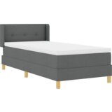 vidaXL Platforma Krevet s Madracem Tamno Siva 80x200 cm Tkanina, Uzglavlje s dugmadi Tamno Sivo 80 cm Tkanina | shoptok.hr