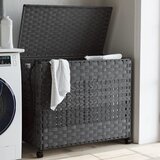 vidaXL Košara za perilo s kolesi siva 66x35x60 cm ratan Cene