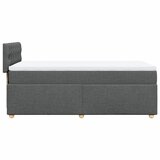  Krevet box spring s madracem tamnosivi za 1 osobu tkanine | shoptok.hr