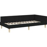 vidaXL Kutni okvir kreveta Crna 80 x 200 cm Tkanina i inženjerska drva | shoptok.hr
