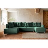 Miuform Zelena sklopiva kutna garnitura od samta (s lijevim kutom/u obliku slova "U") Lazy Lukka – | shoptok.hr