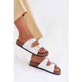 EVENTO Women's sandals with buckles made of eco leather white Iskira | Shoptok.si