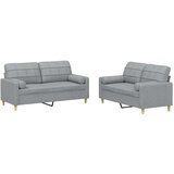 Maison Chic Sedežna garnitura - kavč 4-delna z vzglavniki svetlo sivo blago, (21728708) | Shoptok.si