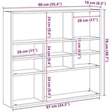 Zidna polica boja smeđeg hrasta 90x16x78 cm konstruirano drvo | shoptok.hr