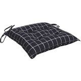  Jastuci za stolice 2 kom crni karirani 50x50x7 cm od tkanine | shoptok.hr