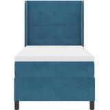 Box spring krevet s LED trakama Plava 80 x 200 cm Baršun - Tamno plava 80 x 200 cm Prošiveno gumbima | shoptok.hr