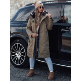 DStreet Kurtka damska przejściowa ELEGANTI długa z kapturem beżowa | shoptok.hr