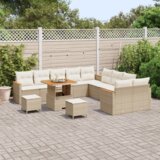 13 komada set vrtnih sofa s jastučićima Bež Poli ratan | shoptok.hr