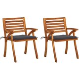 Maison Chic Vrtni jedilni stoli - Stol za vrt z blazinami 2 kosa trden akacijev les JS401, (21877861) | Shoptok.si