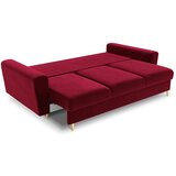 Cosmopolitan Design Rdeča žametna raztegljiva sedežna garnitura s prostorom za shranjevanje 235 cm Kyoto – | Shoptok.si
