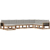 vidaXL Zunanja garnitura za sedenje 8 pcs Naravna in svetlo siva, (5000281070) | Shoptok.si