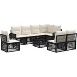 vidaXL Vrtna sedežna garnitura 9 pcs Črna in krem bela poli ratan, (5000271559) | Shoptok.si