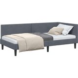 vidaXL Kutni okvir kreveta Ostalo s uzglavljem Tamno siva 100 x 200 cm | shoptok.hr