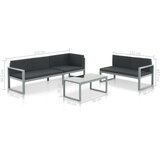  3-dijelna vrtna garnitura s jastucima aluminijska crna | shoptok.hr