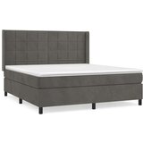  Box spring postelja z vzmetnico temno siva 160x200 cm žamet, (20900284) | Shoptok.si