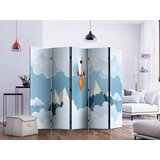Artgeist PARAVAN 225/172/3 cm bela, svetlo modra | Shoptok.si