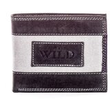 Fashion Hunters leather wallet for a man with a textile insert Cene
